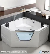 Corner steklo okno dve osebi Bath Whirlpool Masažna Tub