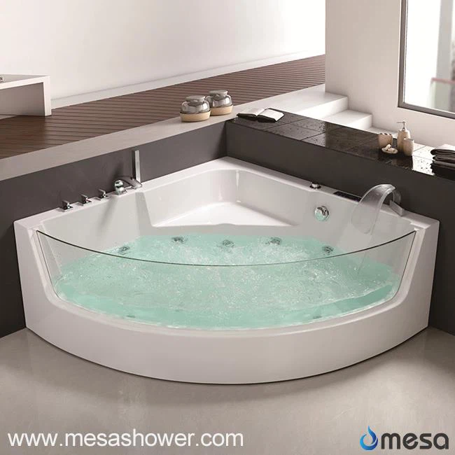 Corner Luxury Round Sektor Whirlpool masažna masaža akrilna Fiberglass stekleni kotiček velika kopalnica Hot Tub Kadica z ugodno ceno za prodajo